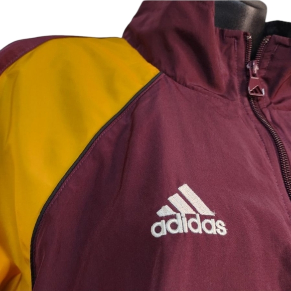 Adidas Sun Devils Men's Burgundy Windbreaker Jacket Size L - Picture 3 of 8